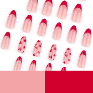 Venta al por mayor <span class=keywords><strong>de</strong></span> <span class=keywords><strong>uñas</strong></span> acrílicas en caja con forma <span class=keywords><strong>de</strong></span> almendra, <span class=keywords><strong>uñas</strong></span> Rojas brillantes con diseño <span class=keywords><strong>de</strong></span> corazón para el Día <span class=keywords><strong>de</strong></span> San Valentín, prensa en las <span class=keywords><strong>uñas</strong></span> para los dedos - Product Image 2
