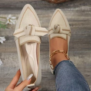 Women's Plus Size Fashion Printed Pointed Toe Slip-On Mesh <b>Flats</b> Winter Autumn Spring <b>Summer</b> Casual Shoes with Bow PU Insole - Product Image 2