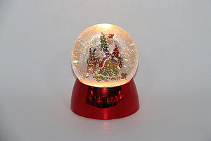 Decoración navideña, bola de cristal, adorno de mesa, luz LED, linterna de nieve de Navidad, soporte USB y música - Product Image 4