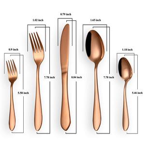 Wholesale Luxury Antique Stainless Steel Vintage Flatware <b>Set</b> Handmade Copper Wedding Banquet Cutlery <b>Cheap</b> Christmas Metal <b>Gift</b> - Product Image 1