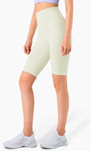 Short de sport femme taille haute avec séchage rapide et effet de levage des fesses fermeture à la taille élastique minceur serré Yoga Sports Fitness Shorts - Product Image 5