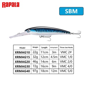 <span class=keywords><strong>Señuelo</strong></span> de Pesca <span class=keywords><strong>RAPALA</strong></span> Trolling Mino XRMAG Deep Sea Ranger X-Sea, Cebo Artificial Duro de Boca Ancha, 6m 9m 12m - Product Image 6