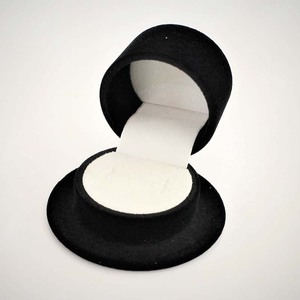 Caja de Anillo de Franela Negra Individual con Tapa Mágica para Propuesta de Matrimonio para Hombre, Tipo de Cierre: Sin Cierre, Empaquetado en Caja - Product Image 3