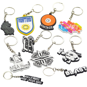Manufacturer Fashion Alphabet Promotional Keychains PVC Keychain Silicone Keyrings with Custom Logo Key Chian Carabiners