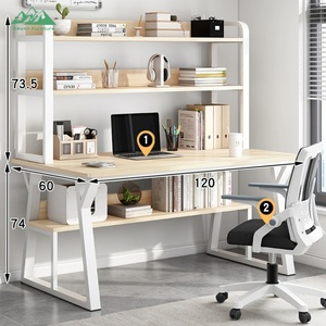 Escritorio de ordenador de madera ergonómico de estilo moderno con juego de estantería y silla para oficina, hogar, escuela o uso en hospitales - Product Image 2