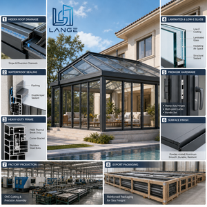 LANGE <span class=keywords><strong>Solarium</strong></span> contemporain haut de gamme en verre, résistant aux ouragans, pour complexe balnéaire - Product Image 4