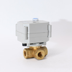 Vanne à boisseau sphérique électrique Tonhe 1/2 po en laiton type T pour eau et air, température normale, structure flottante - Product Image 1