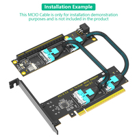 Tarjeta Adaptadora TISHRIC 2026 PCIe 5.0 X16 a Doble MCIO, Tarjeta Divisora PCI-Express X16 a MCIO SFF-1016 para Tarjeta Gráfica de Laptop/PC