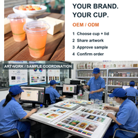 Gobelets personnalisés en PLA pour boissons froides, matcha glacé et thé au lait, avec couvercles en option