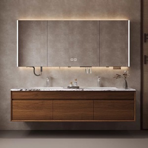 Mueble de Baño de Cerámica sin Juntas de Estilo Antiguo, Simple y Lujoso, con Lavabo Integrado de Acrílico - Product Image 1