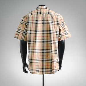 Chemise habillée à manches courtes pour homme en soie/coton, à carreaux, imprimé pailleté, boutonnée, pour le quotidien – Idéale pour le dropshipping - Product Image 2