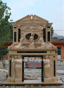 <span class=keywords><strong>Chimenea</strong></span> de piedra Beige de doble capa para exteriores, estatua de León barata - Product Image 6