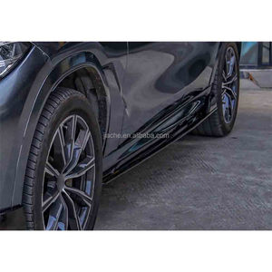 ABS nero lucido minigonne laterali grembiuli Lip per <span class=keywords><strong>BMW</strong></span> X6 G06 M <span class=keywords><strong>Sport</strong></span> 2020- 2022 minigonne laterali auto estensione Lip Spoiler Carbon Look - Product Image 6
