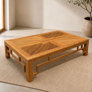 Sunnie <b>Solid</b> <b>Wood</b> Coffee Table with Slatted <b>Top</b> Modern and Functional Design for Home or Dining Rooms - Product Image 4