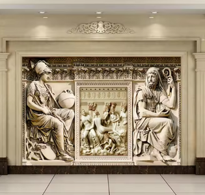 Mural de pared impermeable clásico europeo para sala de estar relieve figura mitológica Peel and Stick Wallpaper - Product Image 3