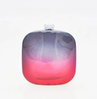Flacon de parfum en verre de luxe personnalisé de 50 ml, couleur violette et rose tendance