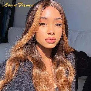 Raw Colored Human Hair Lace Wig 100% Human Hair 40 Inch Wig Human Hair Lace Front P4/27 Colored Glueless Full Hd Lace Wig