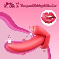 Neuestes Design Sexy Lippen-Zungen-Leckvibrator mit Fernbedienung, 10 Frequenzen, Silikon, Wasserdicht, Mundpenetration, Tragbar