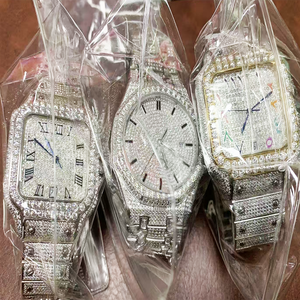 <span class=keywords><strong>Montre</strong></span> mécanique automatique de luxe incrustée de moissanite VVS, en acier inoxydable, style hip-hop, <span class=keywords><strong>montre</strong></span>-bijou, soldes de liquidation. - Product Image 6