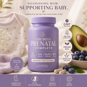 Cápsulas Prenatales OEM con Folato, Hierro, DHA y Colina, Vitaminas para el Embarazo, Sin Azúcar, Veganas, Fabricante de Marca Privada al por Mayor - Product Image 1