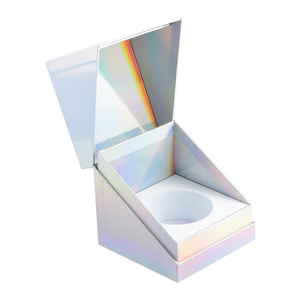 Tùy Chỉnh Sang Trọng Mỹ Phẩm Jar Hộp Quà Tặng Holographic Giấy Laser Cứng Nhắc Tông Vỏ Sò Nước Hoa Bao Bì Với Cao Cấp EVA Chèn - Product Image 1