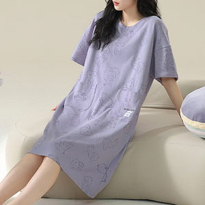 Nuevo camisón de pijama de algodón para niña de verano, ropa de salón informal, camisón de mujer para mujer - Product Image 6