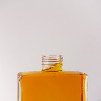 100ml 200ml 375ml 500ml 700ml 750ml 1000ml Plat Oblat Rectangulaire Vis Bouche Whisky Vodka Vide Court Bouteilles En Verre Prix Bas