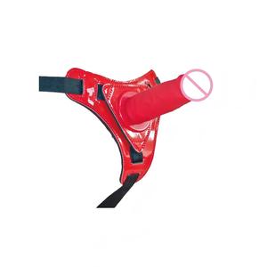 Correa en <span class=keywords><strong>Dildo</strong></span> Silicona Suave Ecológico Realista Arnés Ajustable Parejas Juguete Sexual Carne Rosa Púrpura Rojo - Product Image 3