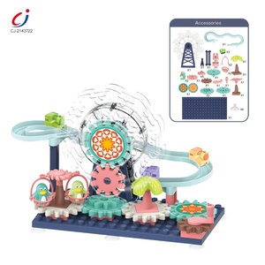 DIY Montage verfolgt Bausteine Ziegel DIY Spielzeug Riesenrad Paradies Ausrüstung kreative elektrische Gleit schiene Spielzeug - Product Image 3