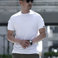 Camiseta de Verano para Hombre de Primera Calidad, Secado Rápido, Transpirable, Cuello Redondo, Manga Corta, Estilo Safari, Tejido Sólido