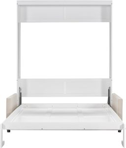 Lit Murphy mural blanc <span class=keywords><strong>Queen</strong></span> avec armoire de rangement, moderne, pliable, gain de place, lit dissimulé, en stock aux États-Unis, de Houston, Texas - Product Image 4