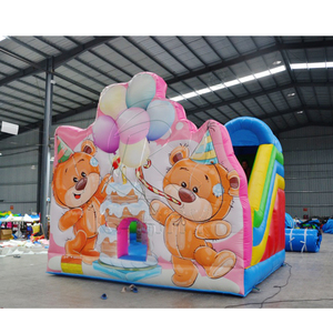 Castillo Inflable con Tobogán para Niños, para Uso Doméstico, con Diseño de Oso, para Fiestas de Cumpleaños - Product Image 1