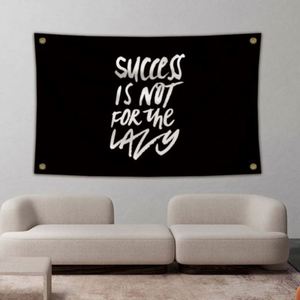 ขายส่งธงขนาด 3x5 ฟุต (90x150 ซม.) ผ้าพรีเมียม พิมพ์ลายดิจิทัล "ความสำเร็จไม่ได้เกิดขึ้นง่ายๆ" - Product Image 2