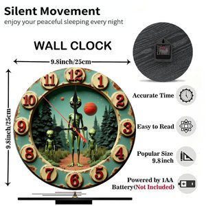 Round Wooden Wall <b>Clock</b> 25x25Cm Minimalist Silent Quartz Home Decor For <b>Bedroom</b> Living Room - Product Image 2