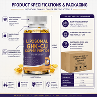 OUUSO OEM Marque Privée Gélules LIPOSOMALES GHK-CU 120 unités Complément Alimentaire 24 Mois pour la Santé des Cheveux, de la Peau, Anti-Âge et Antioxydant