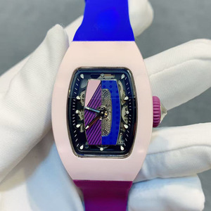Reloj mecánico automático de negocios y deportivo, resistente al agua, con tourbillon 0701, de cerámica de colores, de alta calidad, noble y lujoso, para mujer. - Product Image 1