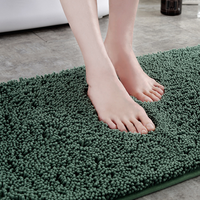 Tapis de salle de bain en chenille de luxe, tapis de bain moelleux texturé, tapis antidérapant pour sol, vente en gros
