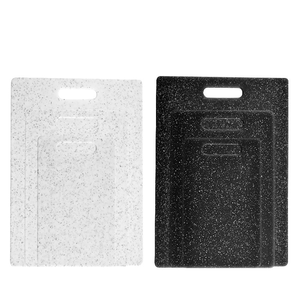 Hoge Kwaliteit Praktische Zwart Marmer Zoals Snijplank 3 Delige Set Vierkante Plastic Keuken Snijplank Dikke Kleine Messenbord - Product Image 1