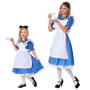 Cô gái Halloween Ruffle Trim Tie eo màu xanh trắng Tạp dề Maid <span class=keywords><strong>Alice</strong></span> cosplay trang phục GPHC-017 - Product Image 2