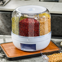 Boîte de Rangement à Céréales Rotative de Qualité Alimentaire, Seau à Grains Scellé pour Usage Domestique, Protection Contre les Insectes et l'Humidité