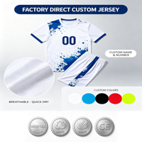 Ensemble de maillots de football blanc et bleu personnalisés, respirants et à séchage rapide, directement de l'usine OEM ODM pour équipes