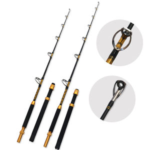 Caña de Pescar de Fibra de Vidrio XH para Pesca en Agua Salada, con Portacarrete Metálico, para Pesca Deportiva en Barco, 1.68m 1.8m, para Atún - Product Image 3
