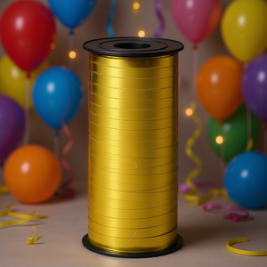 Cinta Dorada Brillante 91M, Decoraciones para Fiestas, Cinta Decorativa, Bolsa de 12 Piezas - Product Image 3