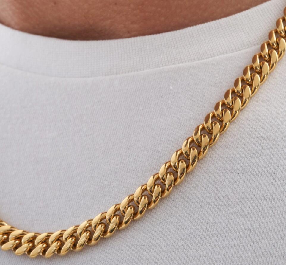 Collana In Catena Curb Cubana Solida In Oro Bianco 10K 3Mm Per Uomo E Donna 18