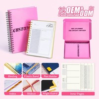 Carnets d'activités et agendas personnalisés de luxe à couverture rigide B4, élégants, en gros, avec spirale et bande élastique dorée, impression sur mesure pour fournisseurs