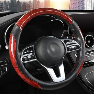 Nuovo Coprivolante in Stile Business con Finitura Effetto Legno di Pesco, Accessorio Universale Antiscivolo per Interni Auto per Tutte le Stagioni - Product Image 1