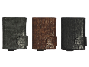 CardHoda Crocodile Leather Long <b>Wallet</b> RFID Blocking Fold Closure Unisex Minimalist Style Card <b>Holder</b> with Cash Compartment - Product Image 5