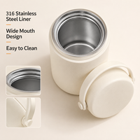 Vente en gros de thermos à soupe portables en acier inoxydable 316 de 500 ml à double paroi sous vide avec poignée et logo personnalisé