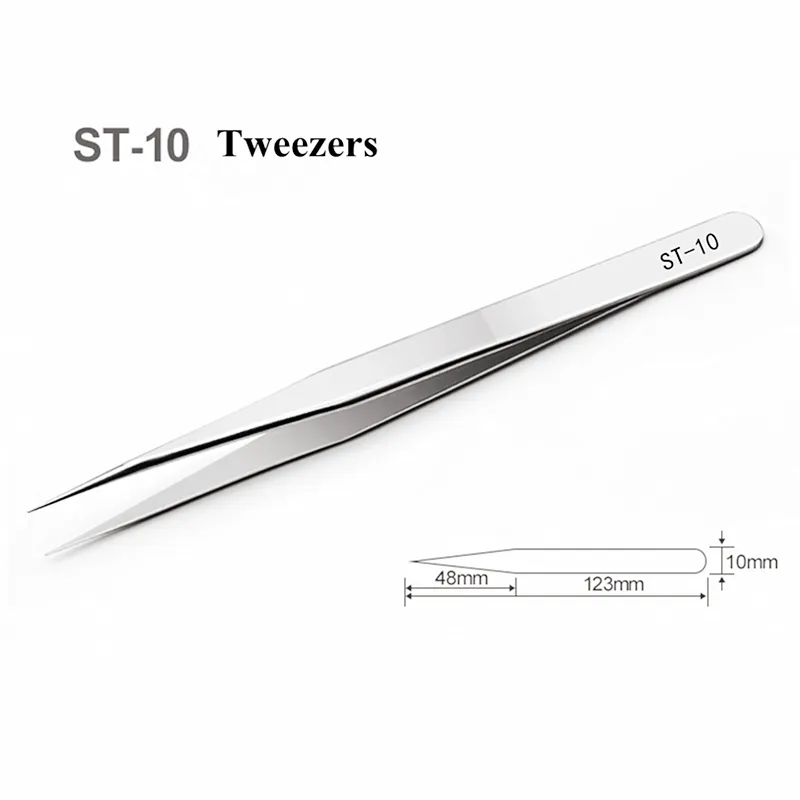 Vetus ST-10 Hot-sell Straight Vetus Stainless Steel ESD Eyelash Anti-static Tweezers