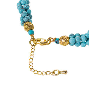 Pulsera de Cuentas Finas de Turquesa con 3 Hileras de Piedras Naturales Retorcidas WENCHI TWB811 - Product Image 4